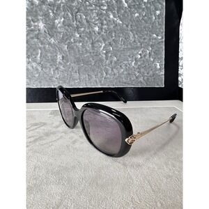 Chopard SCH314S Black Gold Oversized Women's Sunglasses 57-19-135 Made‎ in Italy
